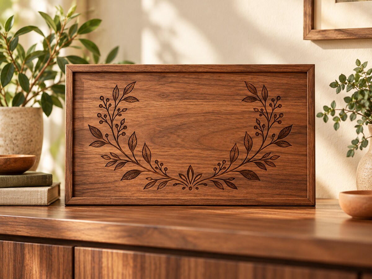 Engraved wooden family sign